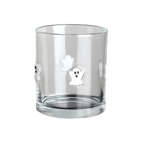 YAMB Halloween Embossed Ghost Glass Cup, Clear Stemmed Glass Mug with Pumpkin Relief Patterns, Ea... | Walmart (US)