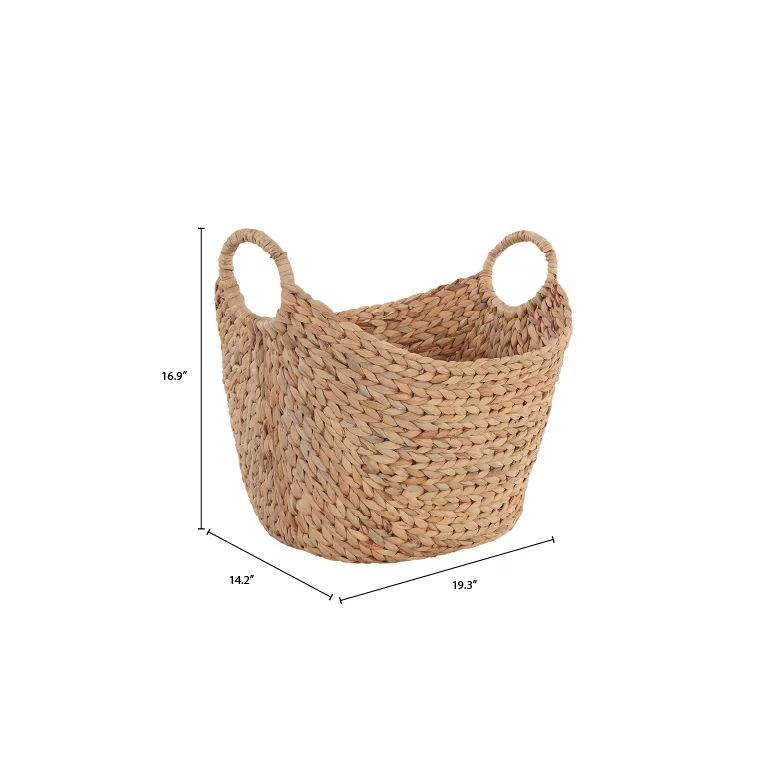 Better Homes & Gardens Large Natural Water Hyacinth Boat Basket | Walmart (US)