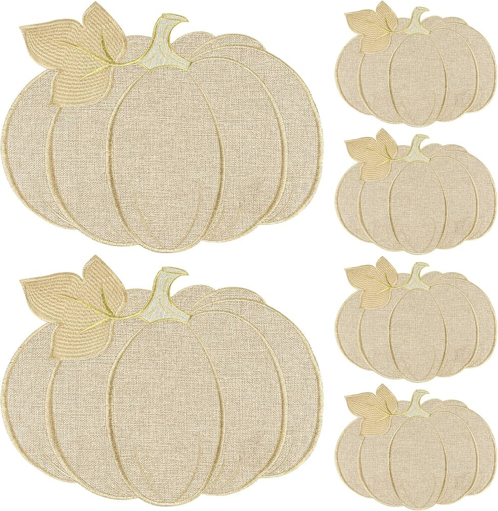 Fall Thanksgiving Pumpkin Placemats Set of 6 Fall Autumn Table Decorations Indoor Farmhouse Harve... | Amazon (US)