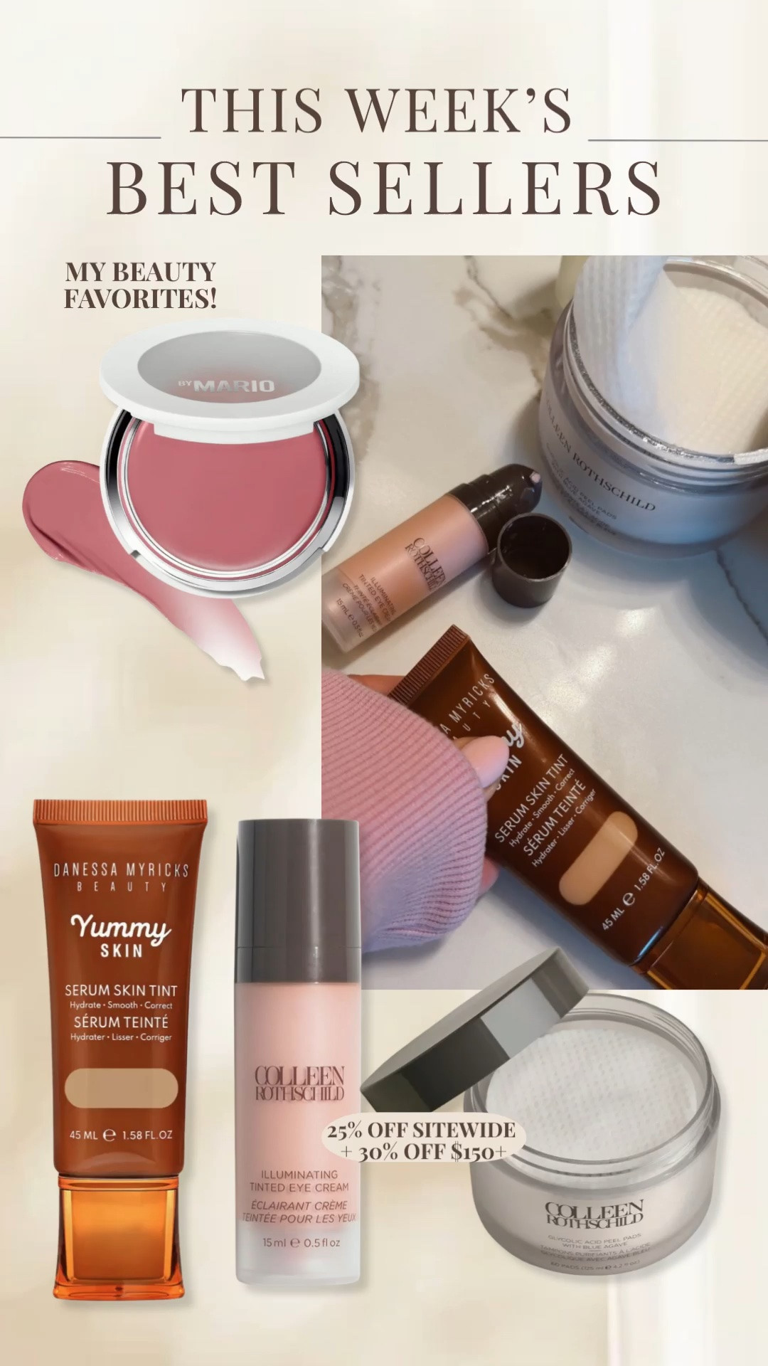 Loving the  Yummy Skin Tint lately 🤍 I wear shade 5 and the finish is SO pretty. The illuminating eye cream brightens + hydrates so well too.

Also forever obsessed with the  glycolic peel pads… I use them 2x a week and they’ve helped my fine lines + texture so much 👏🏼 Friends + family sale is happening now too!

#LTKgrwm #LTKSaleAlert #LTKBeauty