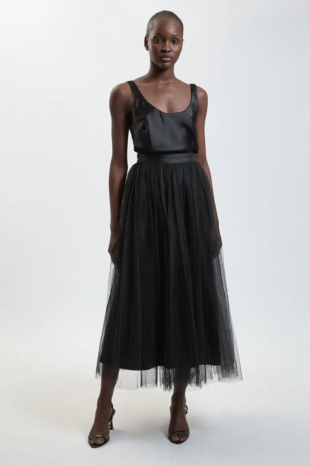Black KarenMillen Tule Geweven Maxi Rok | Boohoo NL | Boohoo.com (NL)