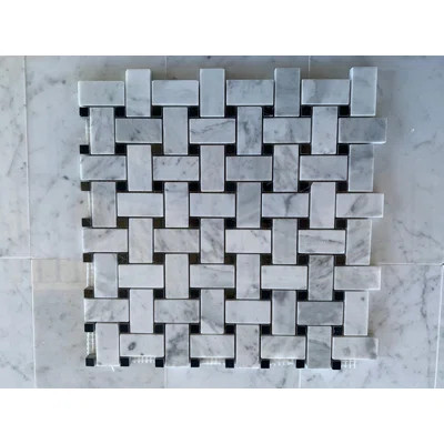 Carrara Basketweave Polished Mosaic Tile | Wayfair North America
