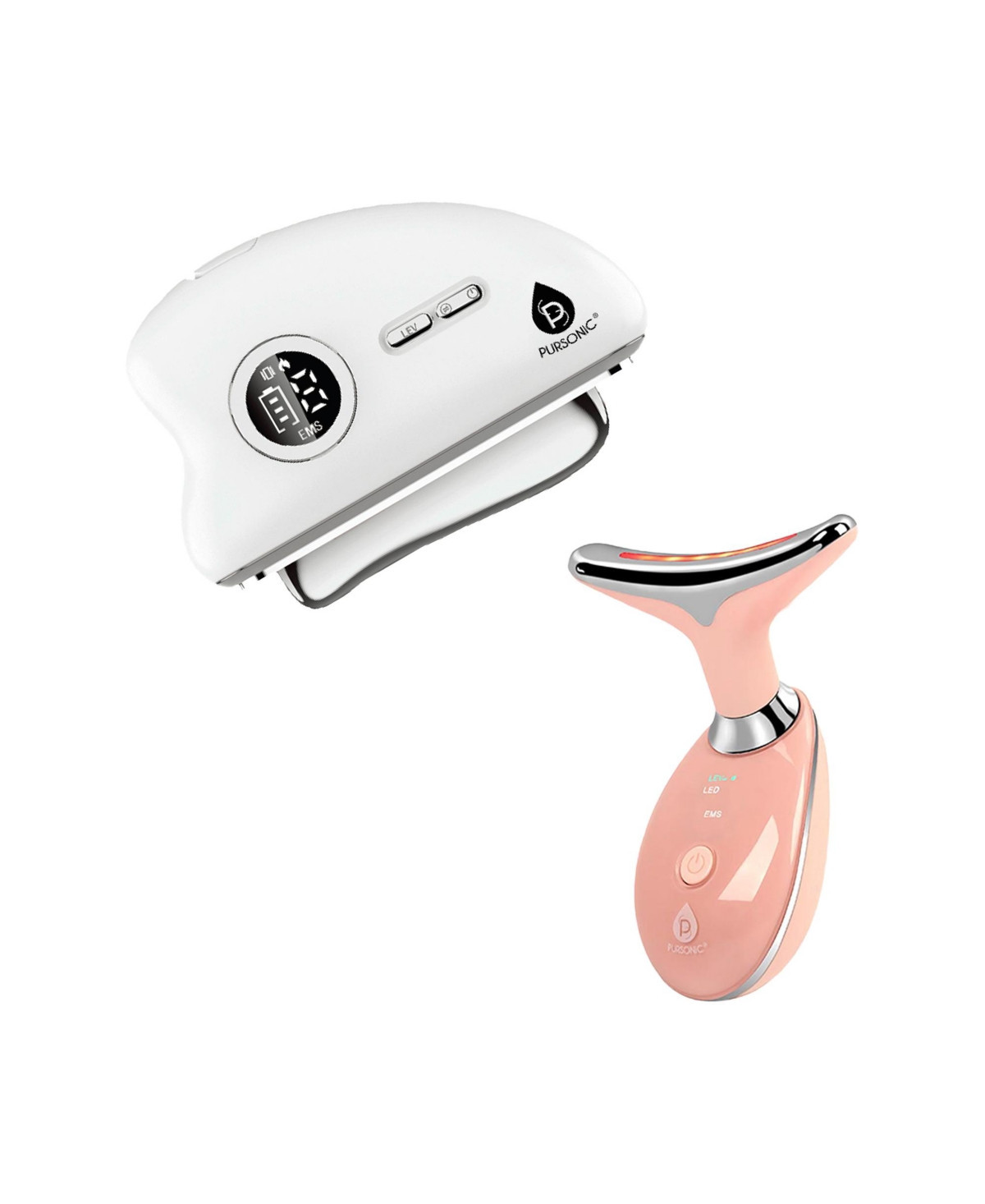 Pursonic Radiance Duo: 7-in-1 Led Light Therapy Beauty Face & Body Wands (2-Pack) - White | Macy's