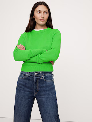 Cotton-Silk Crew-Neck Sweater | Banana Republic (US)