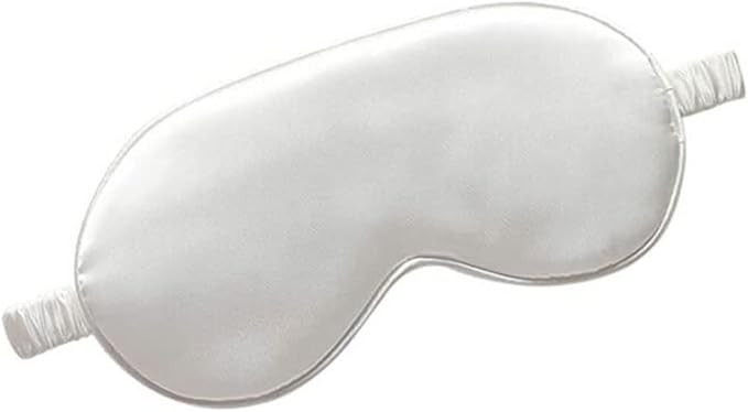 Silk Eye Mask with Adjustable Strap Satin Blackout Sleeping Mask for Men&Women Blindfold White | Amazon (US)