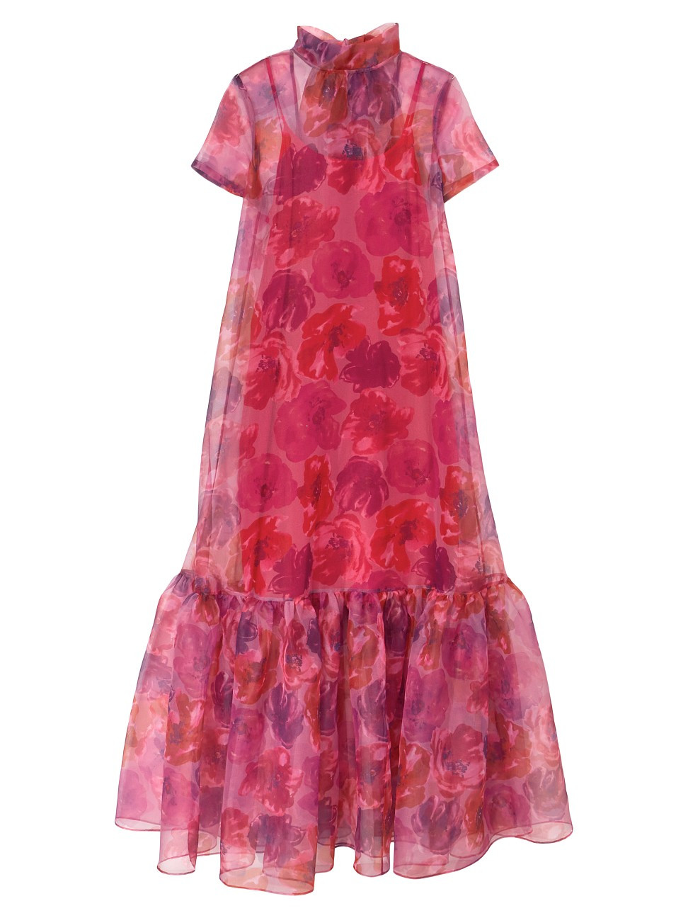Women's Calluna Floral Single-Tiered Shift Gown - Magenta Printed Floral - Size Large - Magenta Prin | Saks Fifth Avenue