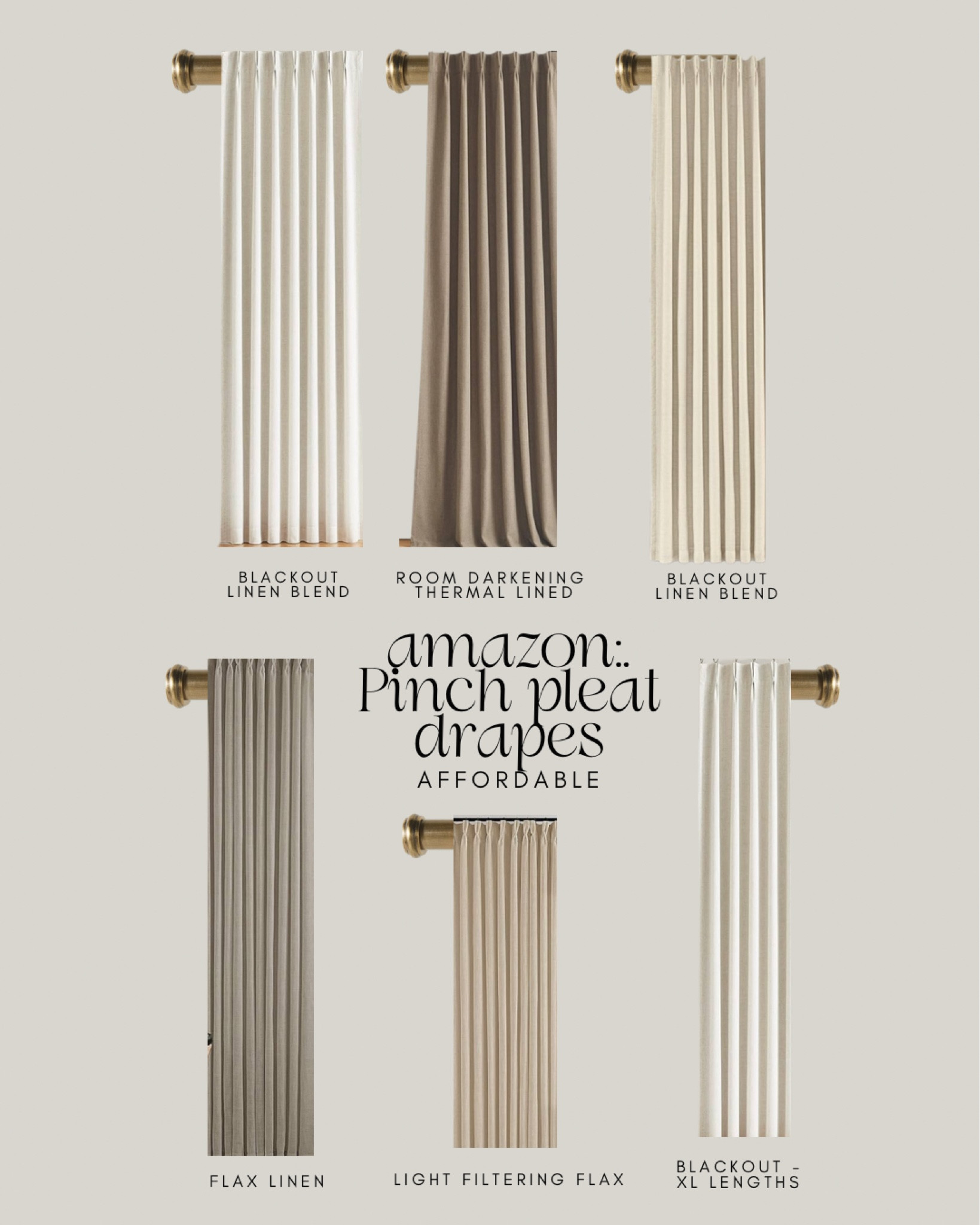 Amazon pinch plate curtains that are affordable some of these come in extra long for those of you that have 10 foot plus ceilings, brown, pinch, fleet trees, linen, pinch plates, flax, pinch plate, drapes, custom, looking drapes from Amazon, drapery, set of drapes, neutral, drape

#LTKHome #LTKStyleTip #LTKSaleAlert