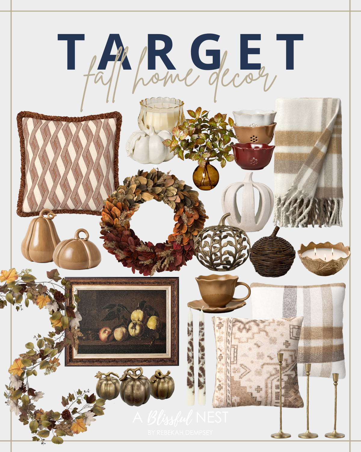 Cozy textures, warm tones, and pretty accents for an effortless fall home refresh. Shop my picks!

Diamond print throw pillow, ceramic pumpkin pair, scalloped glass candle, faux plant in glass vase, fluted ceramic bowl set, white ceramic pumpkin, metal pumpkin décor, woven pumpkin décor, scalloped candle bowl, plaid throw blanket, leaf wreath, framed still life art, brass pumpkin trio, fall leaf garland, ceramic mug and saucer, leopard print taper candles, southwestern print throw pillow, plaid throw pillow, and brass candlestick set. 

 #LTKSeasonal #LTKHome