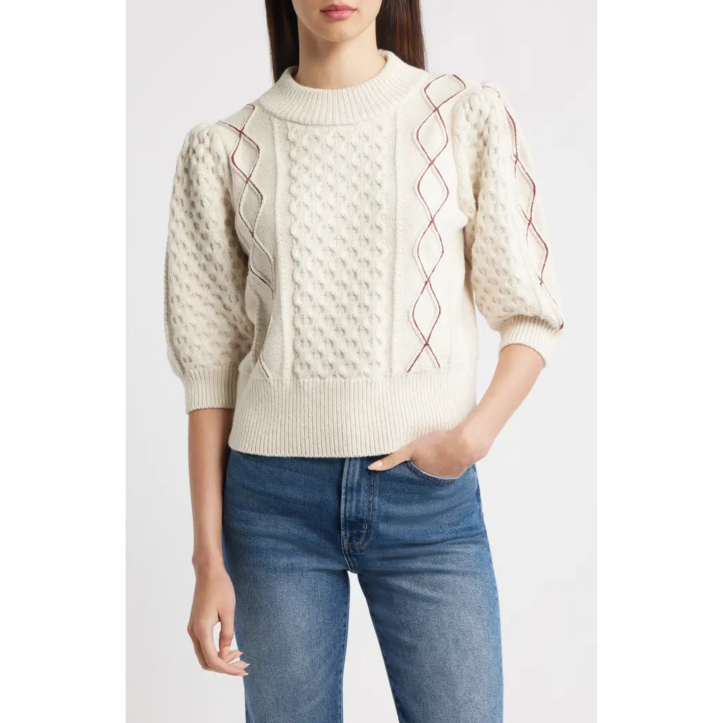 Rails Addy Cable Stitch Sweater in Ivory Cables at Nordstrom Rack, Size X-Small | Nordstrom Rack