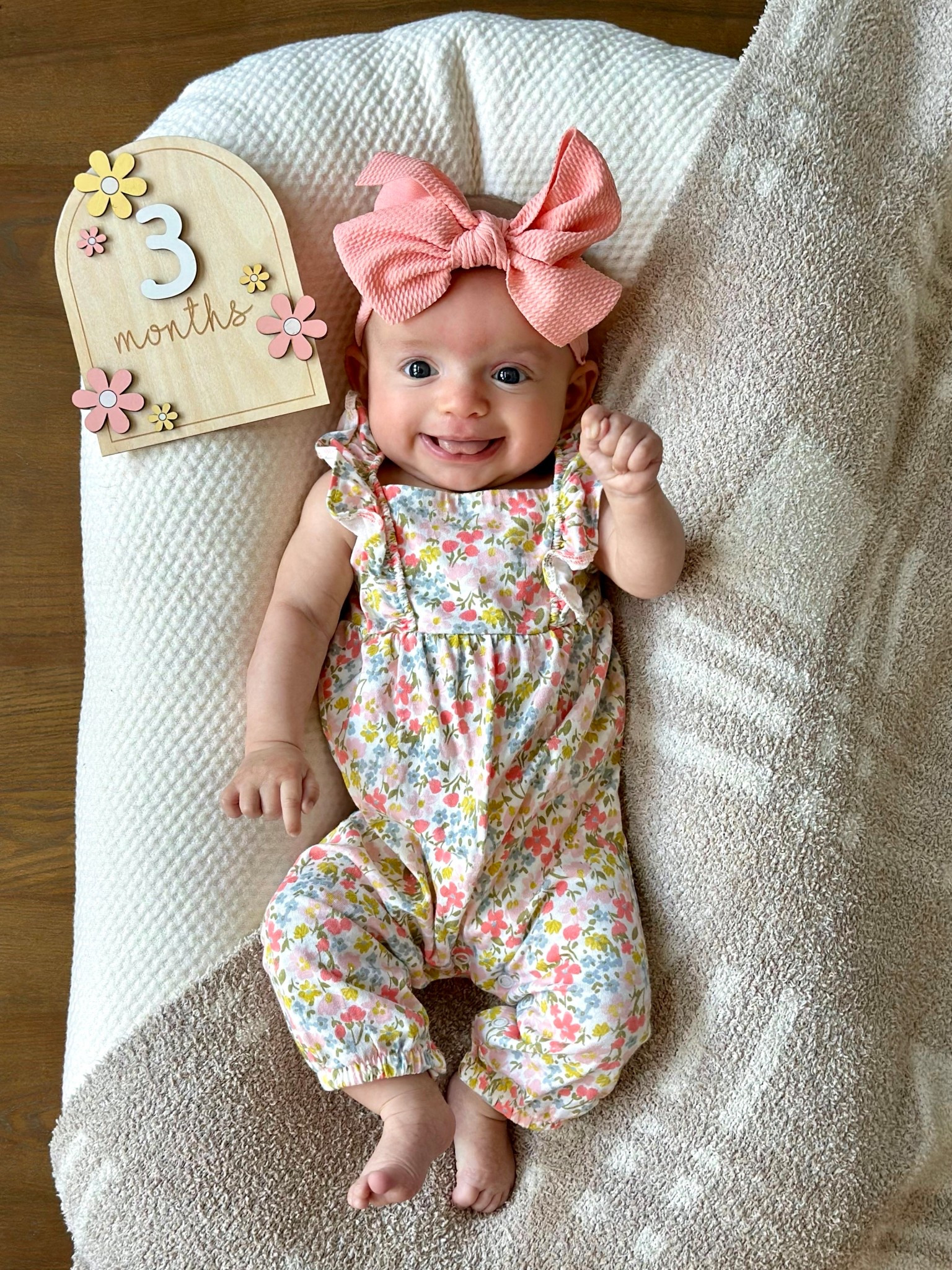 I am 3️⃣ months old! I love attention & being interacted with, and I’ve started cooing back in response! I sleep through the night & nap during most adventures including Top Golf & my first cave. I am getting better at tummy time & sometimes roll front to back. I watched Ms Rachel for the first time & thought she was pretty cool. I still do huge gummy smiles most of the day & am soo close to laughing! I met my cousin Hayla & am looking forward to meeting more family at my first Easter in a couple weeks 💕

#LTKFamily #LTKSaleAlert #LTKBaby