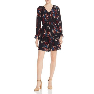 Joie Womens Silk Floral A-line Dress, black, Medium | Target
