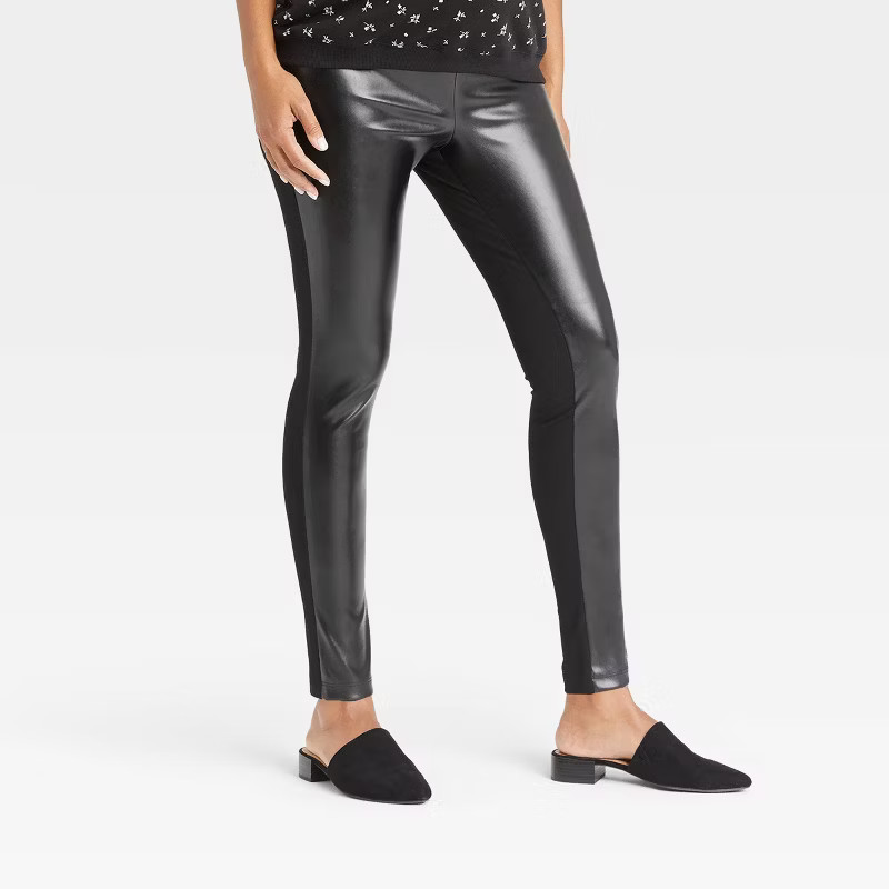 The Nines by HATCH™ Faux Leather Maternity Leggings Black M | Target
