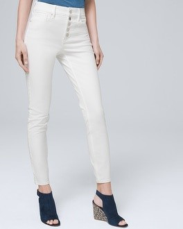 Sculpt High-Rise Button-Front Skinny Crops | White House Black Market