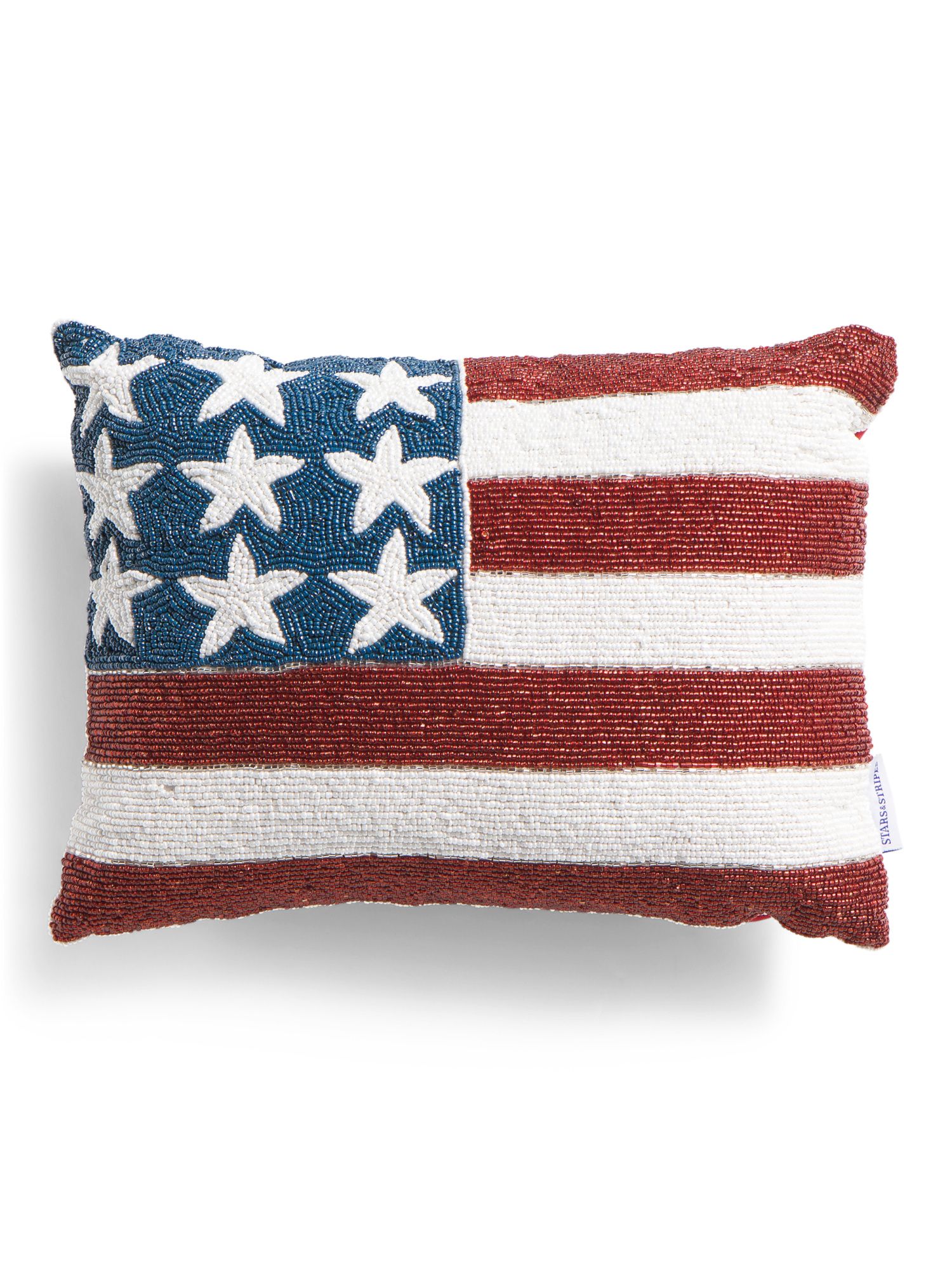 12x16 Fully Beaded Flag Pillow | TJ Maxx