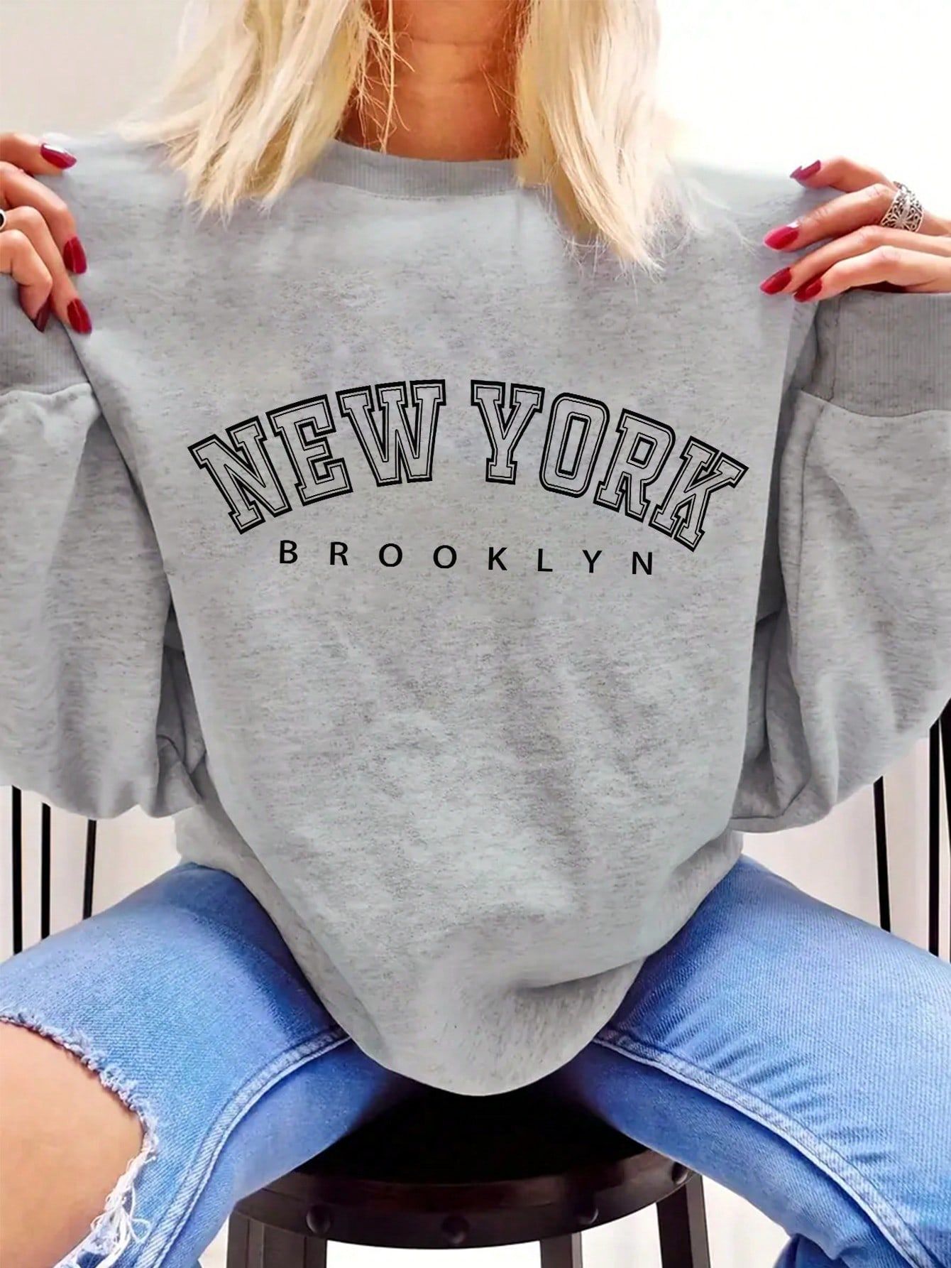 Letter Graphic Drop Shoulder Oversized Sweatshirt | SHEIN