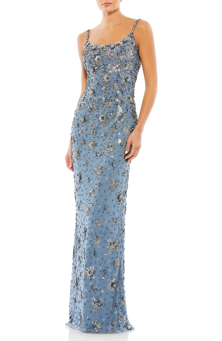Mac Duggal Floral Embellished Scoop Neck Evening Gown | Nordstrom | Nordstrom