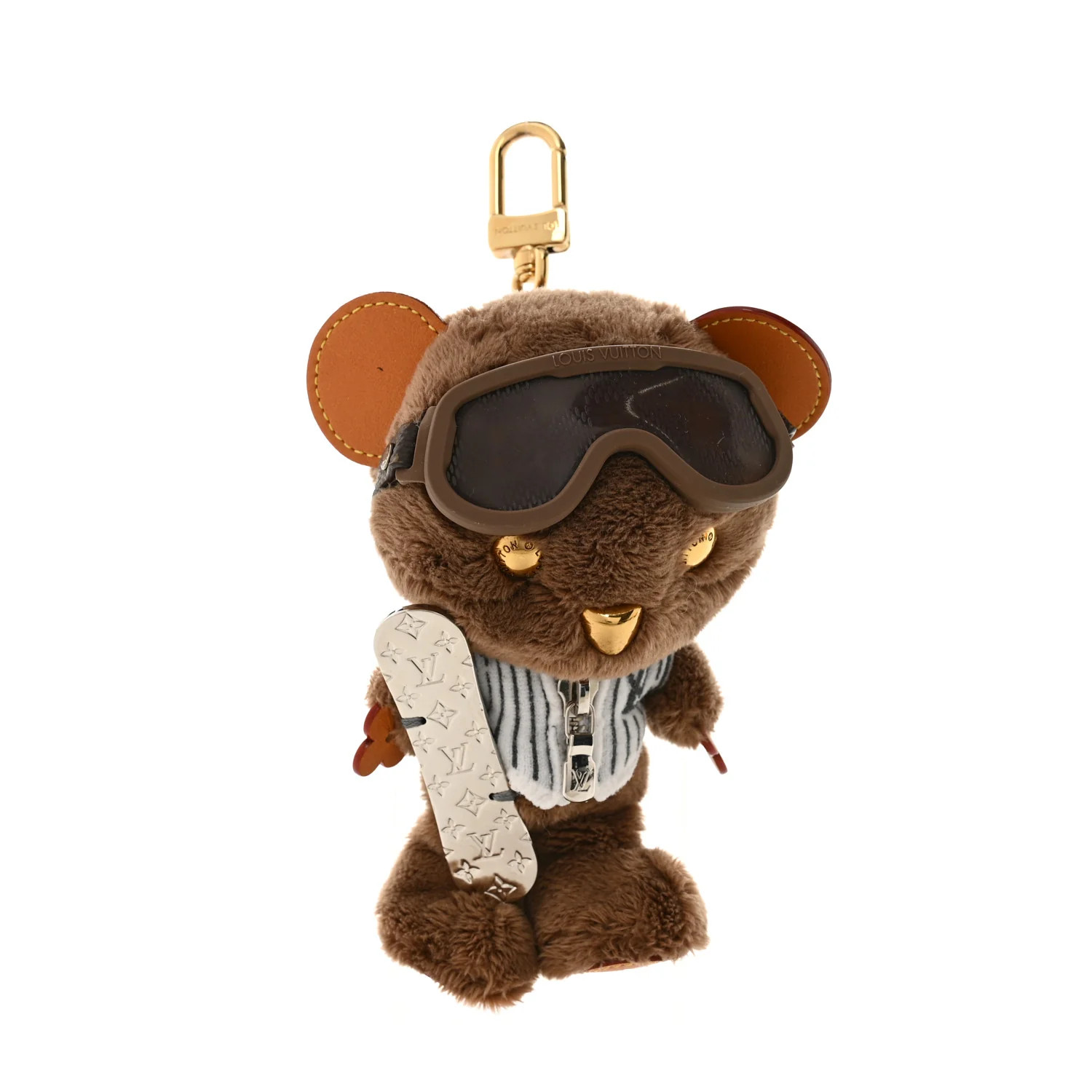 Louis Vuitton Faux Fur LV Oak Snow Bag Charm Key Holder Brown 1829416 | FASHIONPHILE (US)