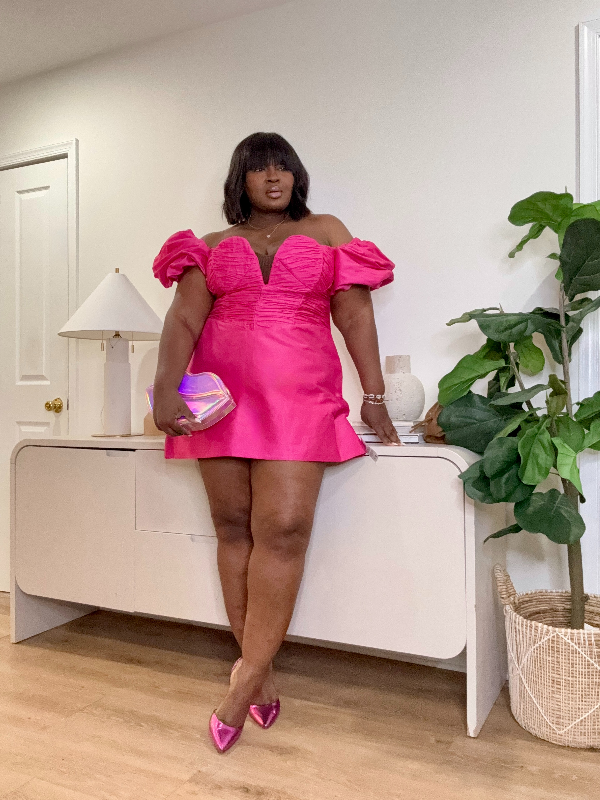 Wearing the ASOS LUXE Curve structured satin mini dress with a sweetheart neckline and puff sleeves. The ruched bodice is super flattering and the satin fabric gives it that elevated look. Such a cute option for birthday outfits, date night looks, or party dresses. #asoscurve #pinkbirthdaydress #plussizefashion #size18style #datenightdress #birthdayoutfitideas #curvyfashion #partyoutfit #ltkfashion #pinkdress 

 #LTKootd #LTKSeasonal #LTKMidsize