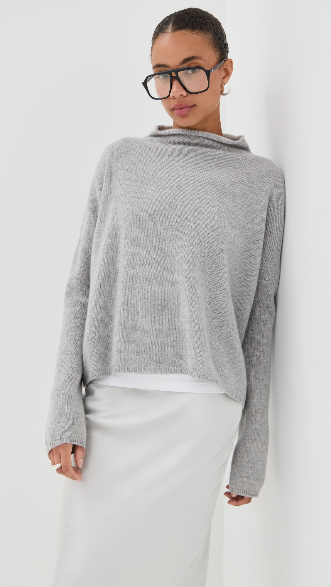 LISA YANG Sandy Cashmere Sweater Dove Grey 0 | Shopbop