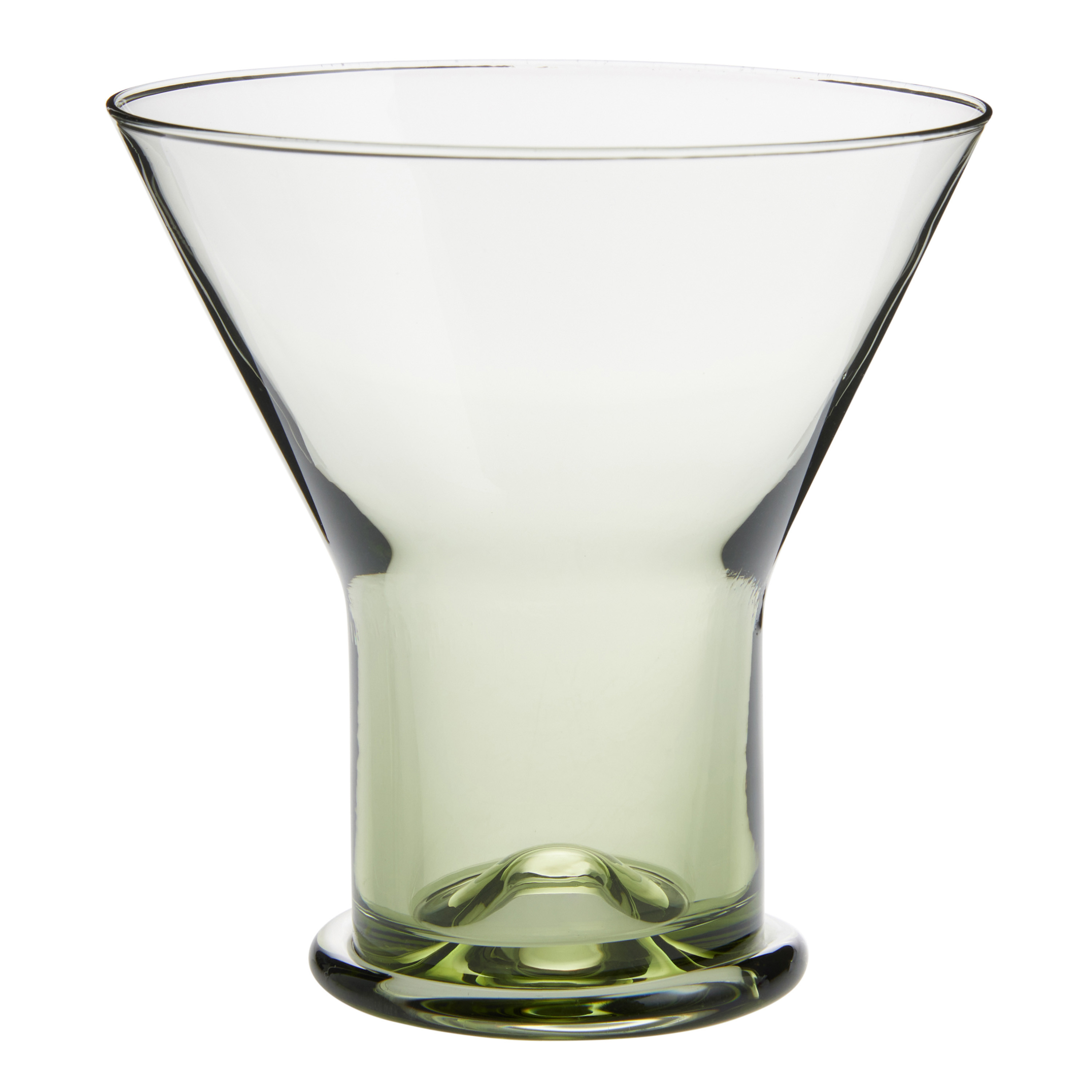 Olive Green Retro Pedestal Martini Glass | World Market