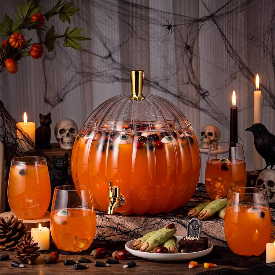 1.3 Gal Halloween Pumpkin Punch Dispenser with 4 Cups | Amazon (US)