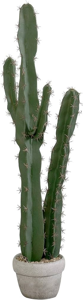 MyGift Fake Indoor Plants Artificial Cactus Decor in Cement Style Clay Pot, 36-Inch Tall | Amazon (US)
