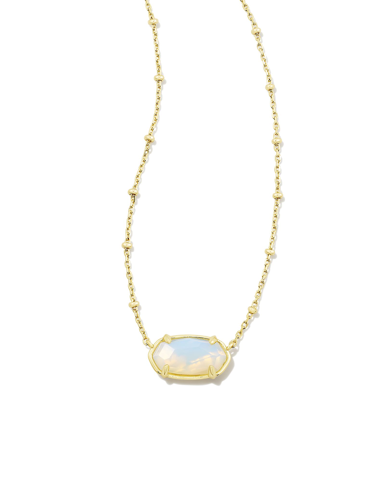 Faceted Gold Elisa Short Pendant Necklace in Iridescent Opalite Illusion | Kendra Scott