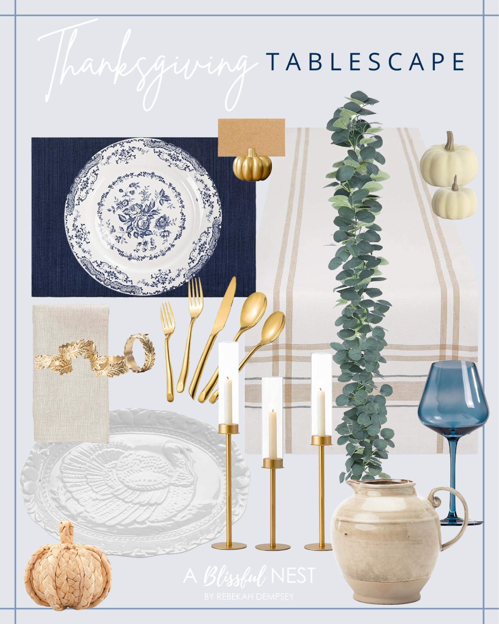 The perfect Thanksgiving tablescape! 

#thanksgiving

Thanksgiving table. Navy Thanksgiving decor. Thanksgiving hosting must haves  

#LTKSeasonal #LTKHome #LTKFindsUnder100