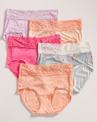 Super Soft Signature Lace Brief 5 Pack | Soma Intimates