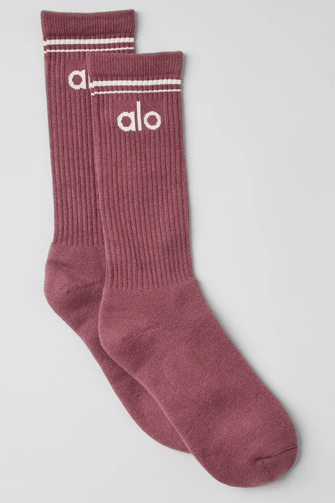 Unisex Throwback Sock - Burgundy Truffle/Ivory | Alo Yoga (US)