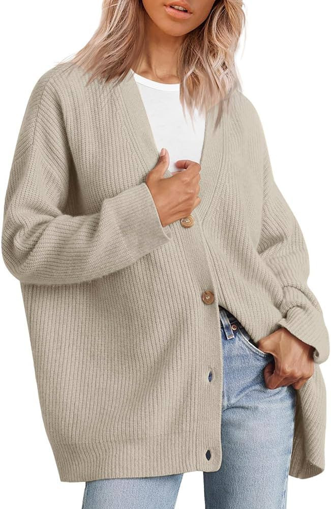 Fall Cocoon Cardigan, Open Front Oversized Button Lightweight Sweaters, Fashion V Neck Loose Card... | Amazon (CA)