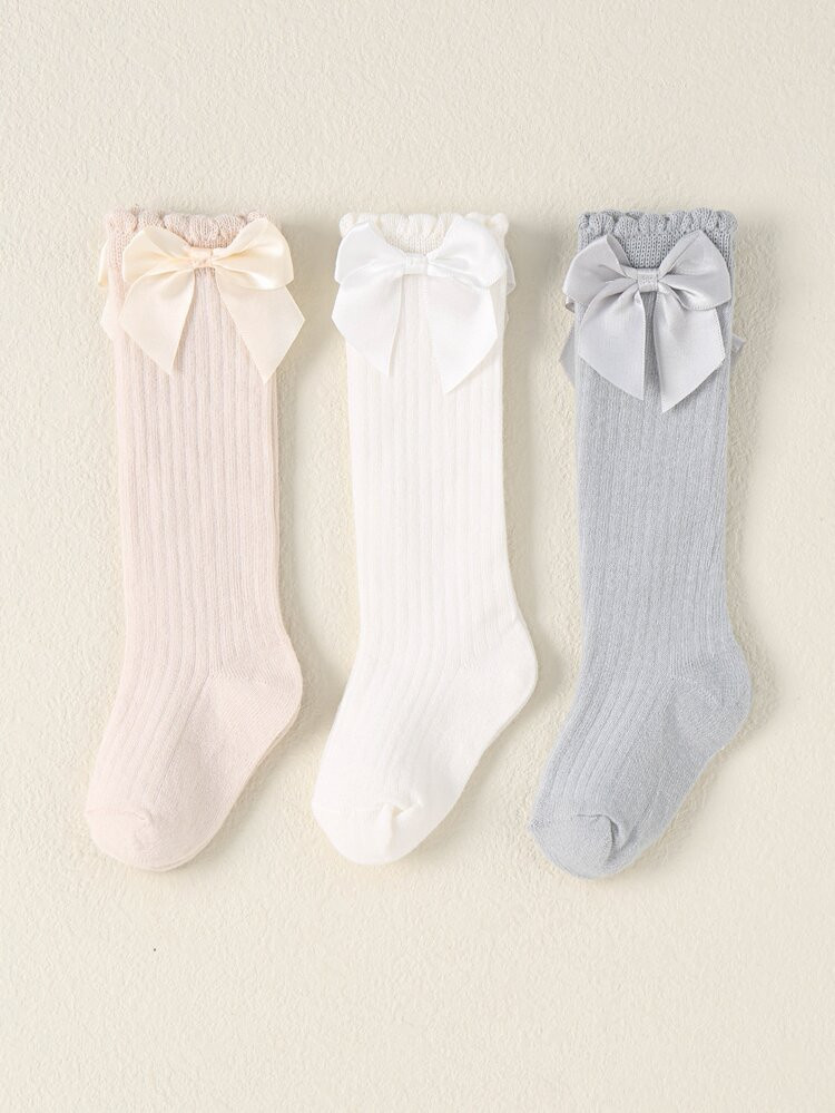 3pairs Baby Bow Decor Socks | SHEIN