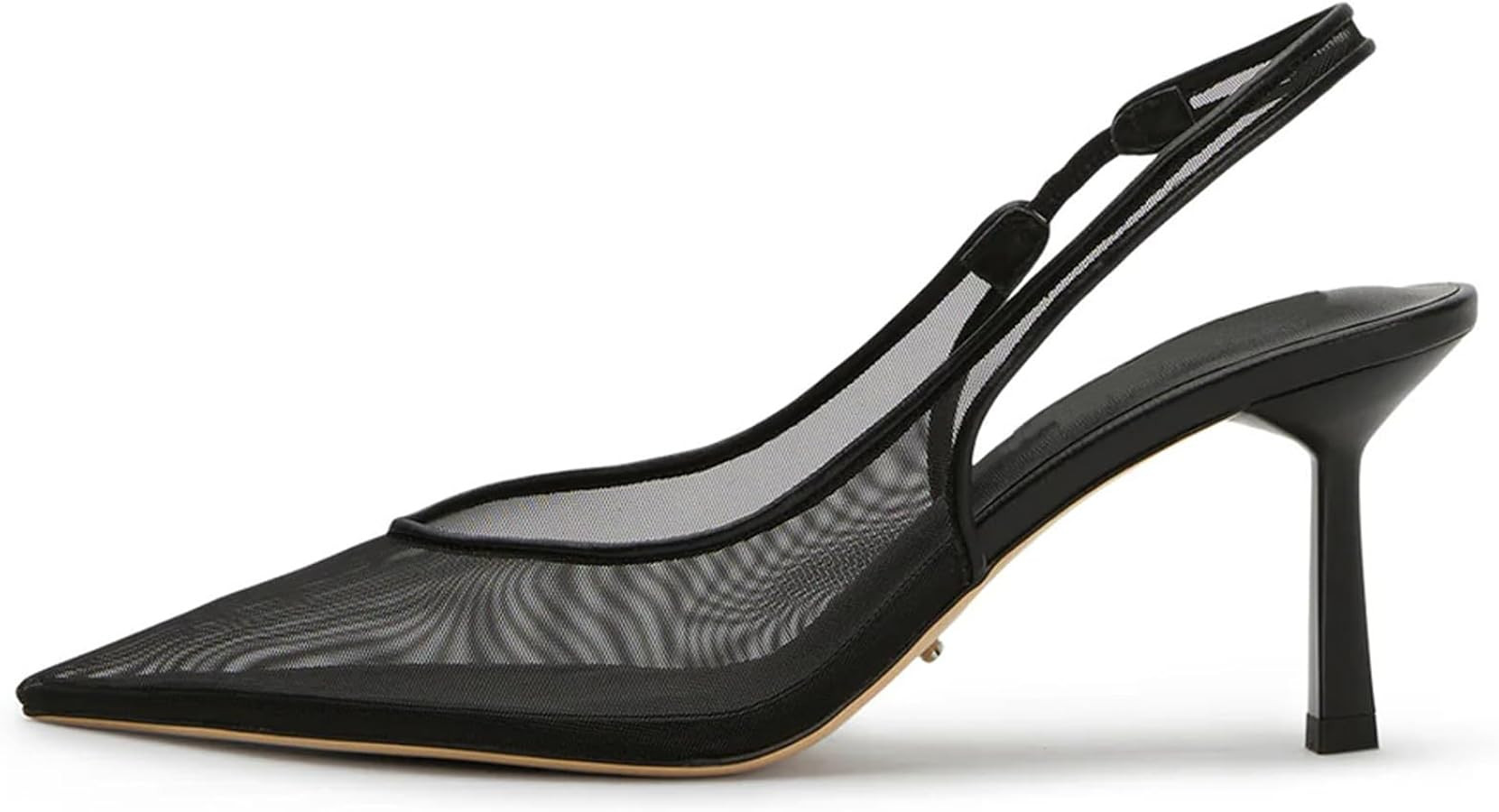 olomisa Mesh Slingback Pumps for Women,Kitten Heels with Pointed Toe Low Heel Sandals Ankle Strap... | Amazon (US)