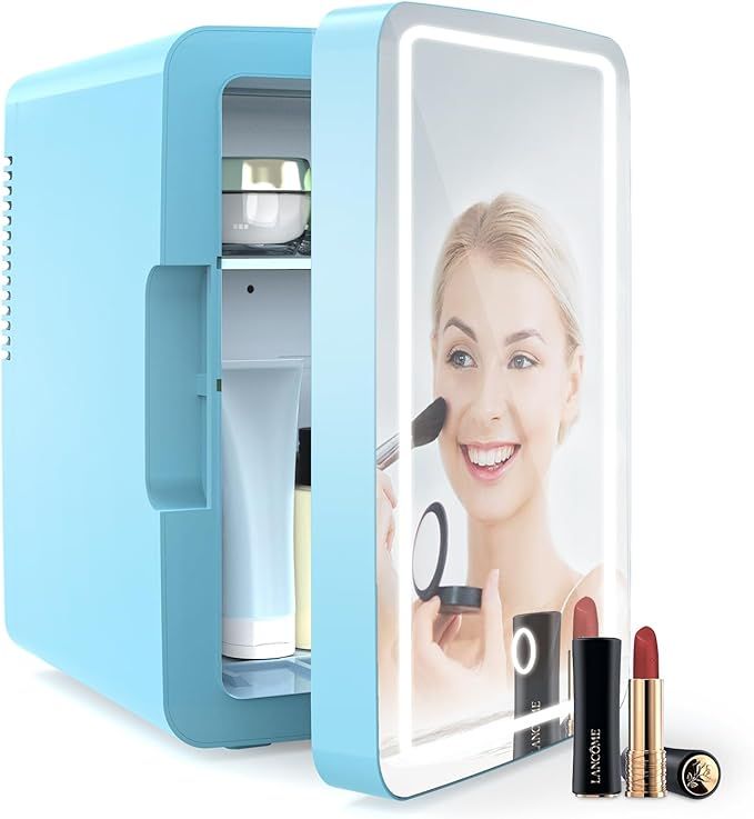 PERSONAL CHILLER 6.2L Skincare Fridge with LED Makeup Mirror, Mini Fridge Cooler and Warmer, Port... | Amazon (US)