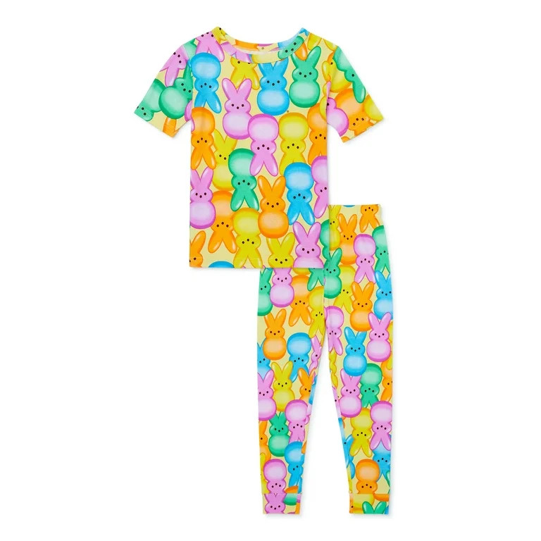 Easter Peeps Girls' Short Sleeve Pajama Set, 2-Piece, Sizes 4-10 | Walmart (US)