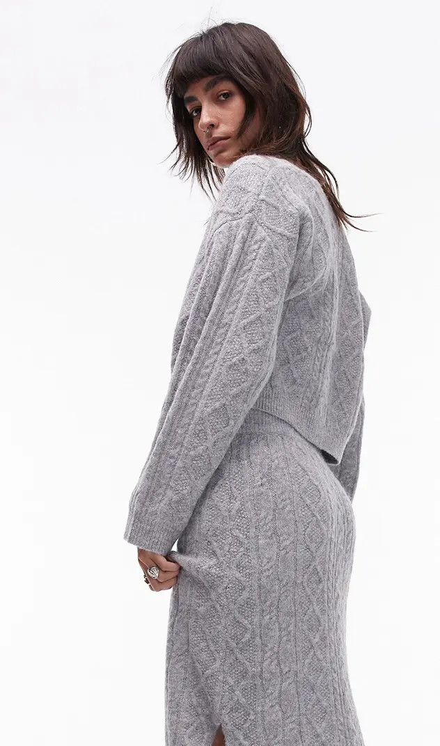 Topshop Cable Crop Cardigan | Nordstrom | Nordstrom