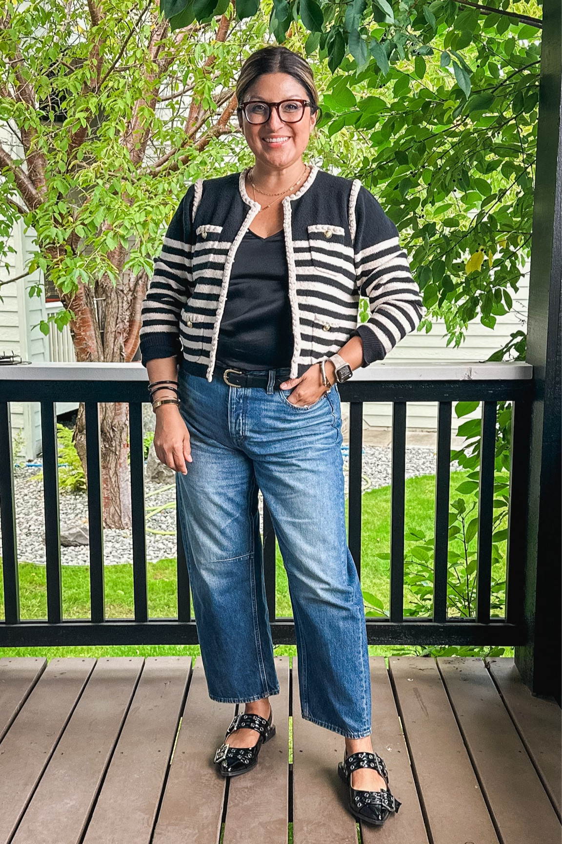 Teacher ootd. J. Crew lady sweater (L), tank (L), Madewell barrel darted jeans (30), Steve Madden slingbacks. 

#LTKMidsize #LTKSaleAlert #LTKOver40