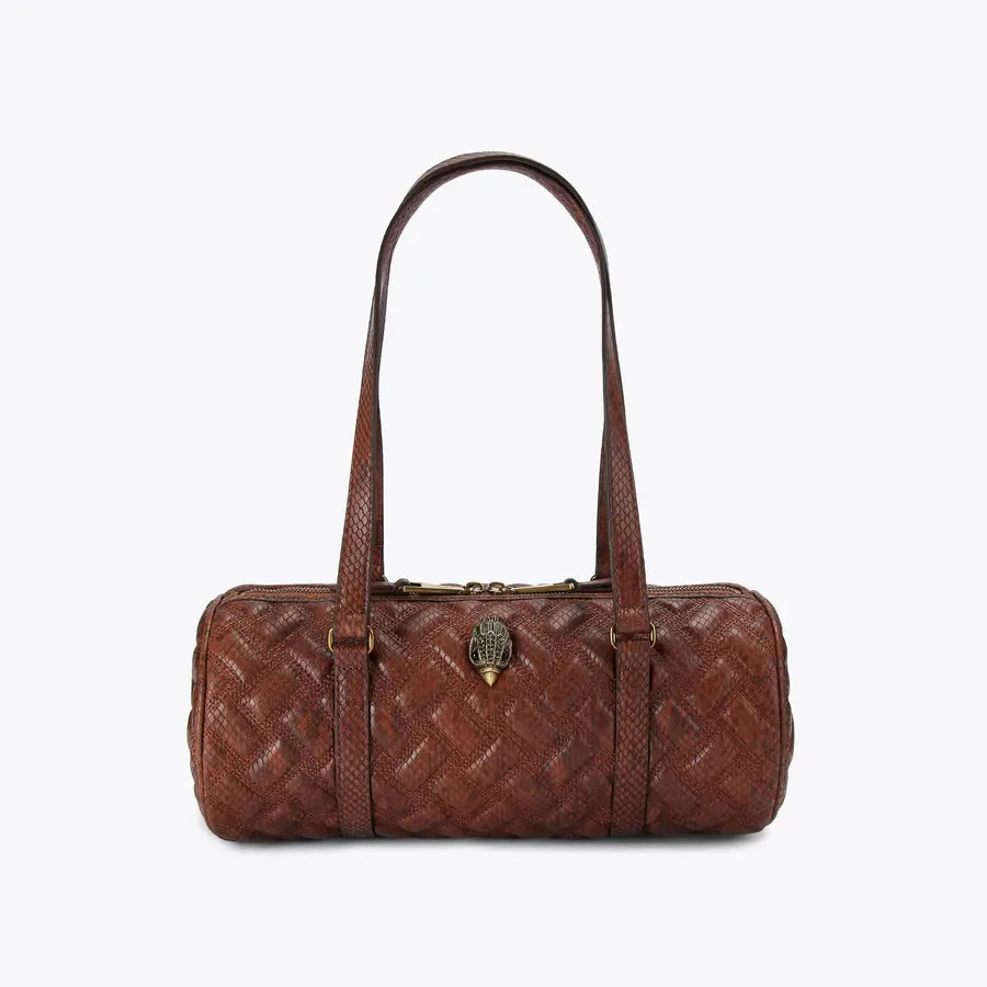 KENSINGTON BARREL Brown Lizard Print Shoulder Bag by Kurt Geiger London | Kurt Geiger US