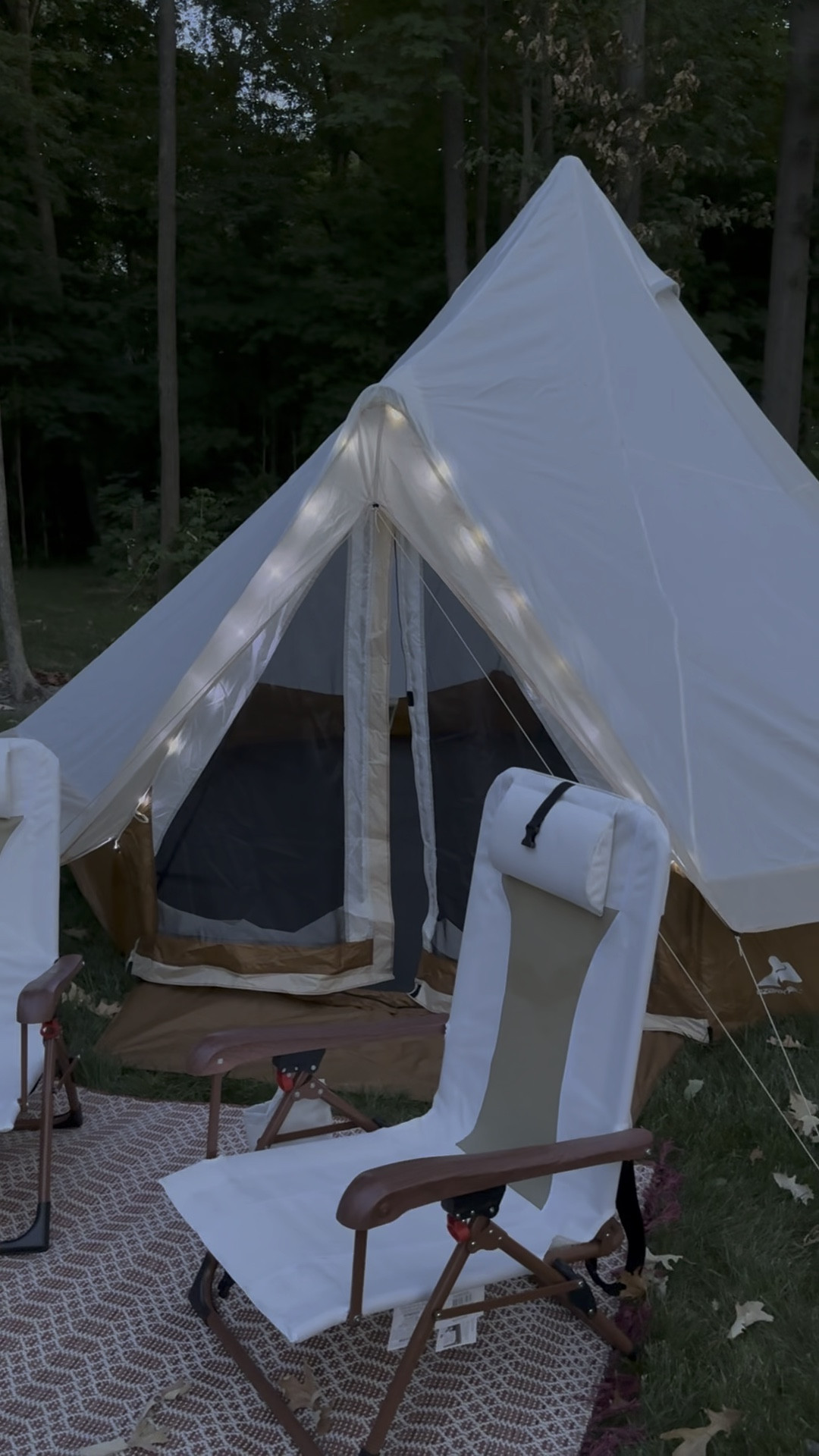 Camp in style! #WalmartPartner This 8-person bell tent from @walmart has string lights around the door to make your campsite enchanting. It takes 10 minutes to set up and is very roomy. These camp chairs are so comfy, are low profile, and have backpack straps for easy transporting to your campsite or beach. If you are camping for the Fourth of July, you won’t want to miss these items! #WalmartHome 

#LTKHome #LTKSeasonal #LTKFamily