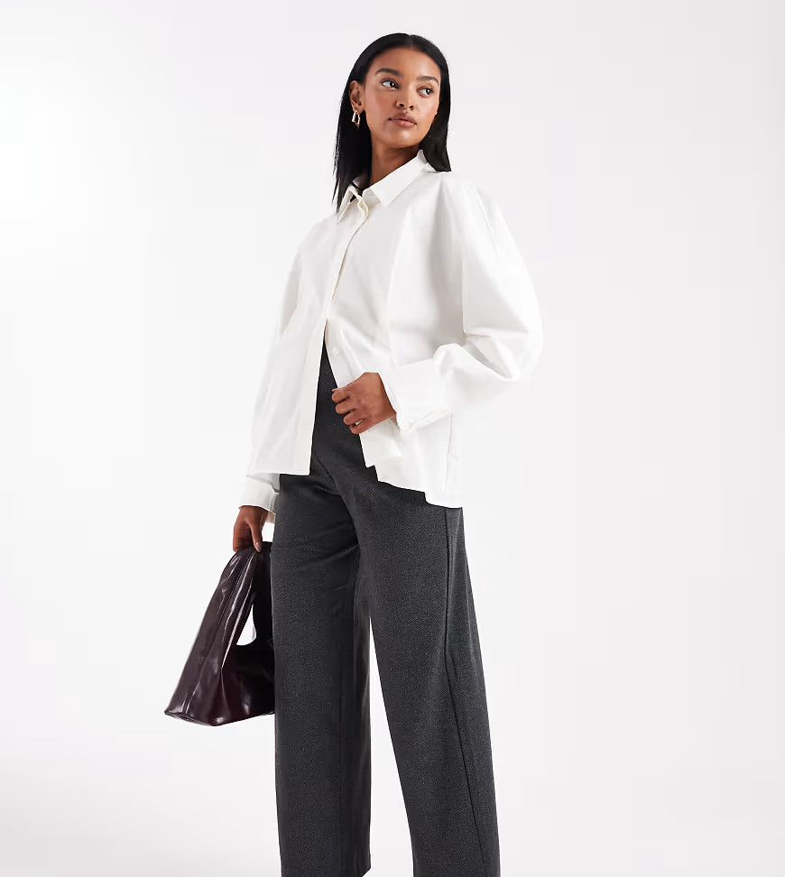 Vero Moda Maternity wide leg jersey pants in black herringbone | ASOS (Global)