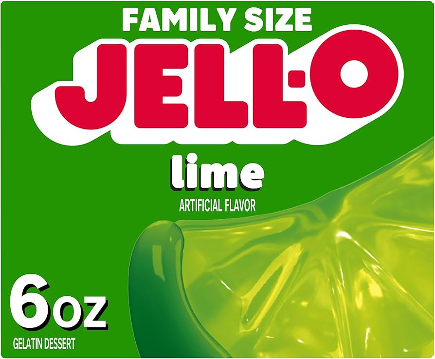 Jell-O Lime Gelatin Dessert Mix, Family Size, 6 oz Box | Amazon (US)