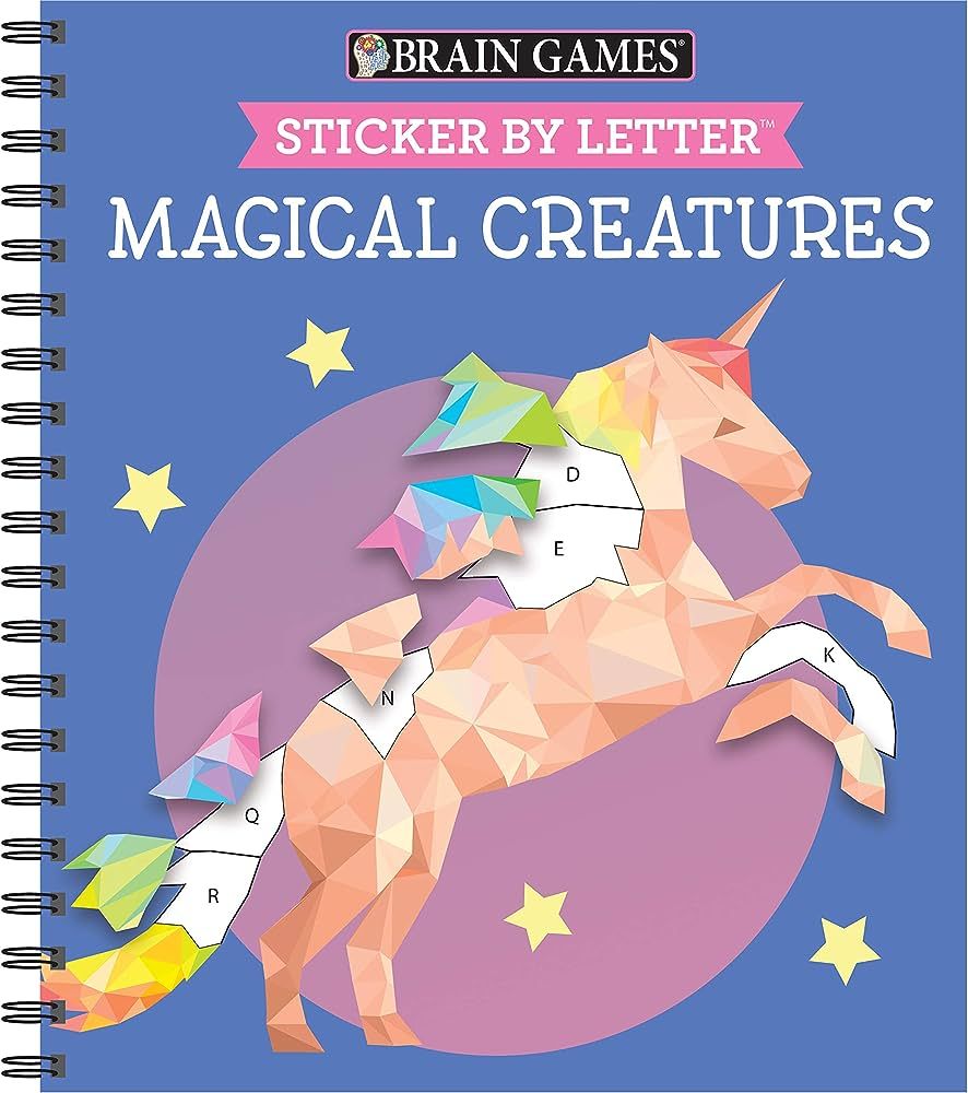 Brain Games - Sticker by Letter: Magical Creatures (Sticker Puzzles - Kids Activity Book) | Amazon (US)