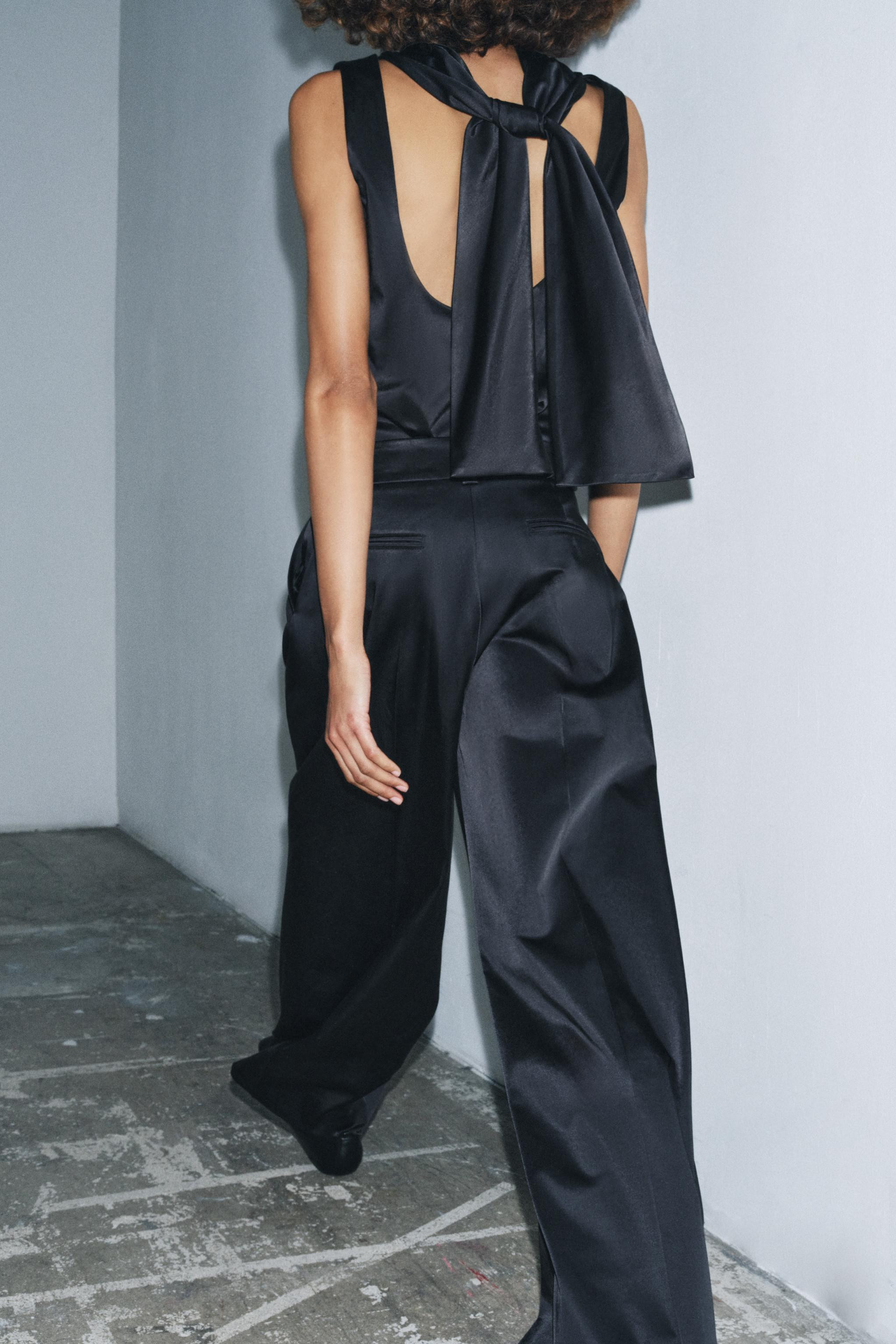 ZW COLLECTION SATIN TROUSERS WITH DARTS | Zara UK