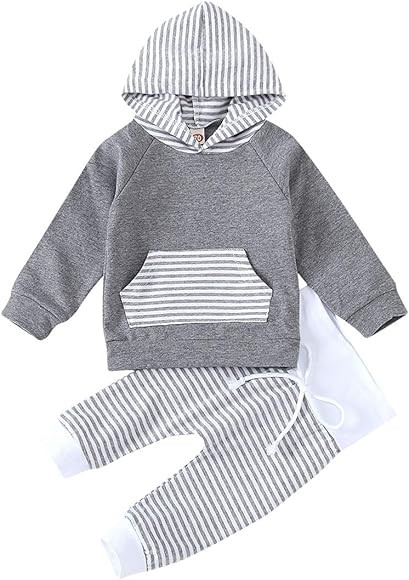 Toddler Baby Boy Pocket Hoodie Sweatshirt Tops + Long Camouflage Pants 2PCS Outfits Set | Amazon (US)