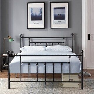 VECELO Bed Frames Victorian Metal Platform Twin/Full/Queen Size | Bed Bath & Beyond