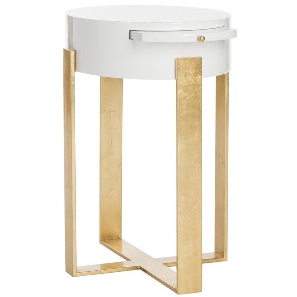 Safavieh Couture High Line Collection Yaryna White Lacquer Side Table | Bed Bath & Beyond