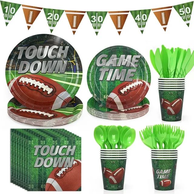 Homlouue 169 PCS Super Bowl Party Supplies Football Party Decorations Includes Paper Plates, Napk... | Walmart (US)