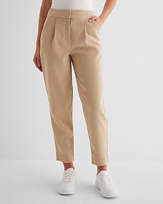 Stylist Super High Waisted Corduroy Pleated Ankle Pants | Express