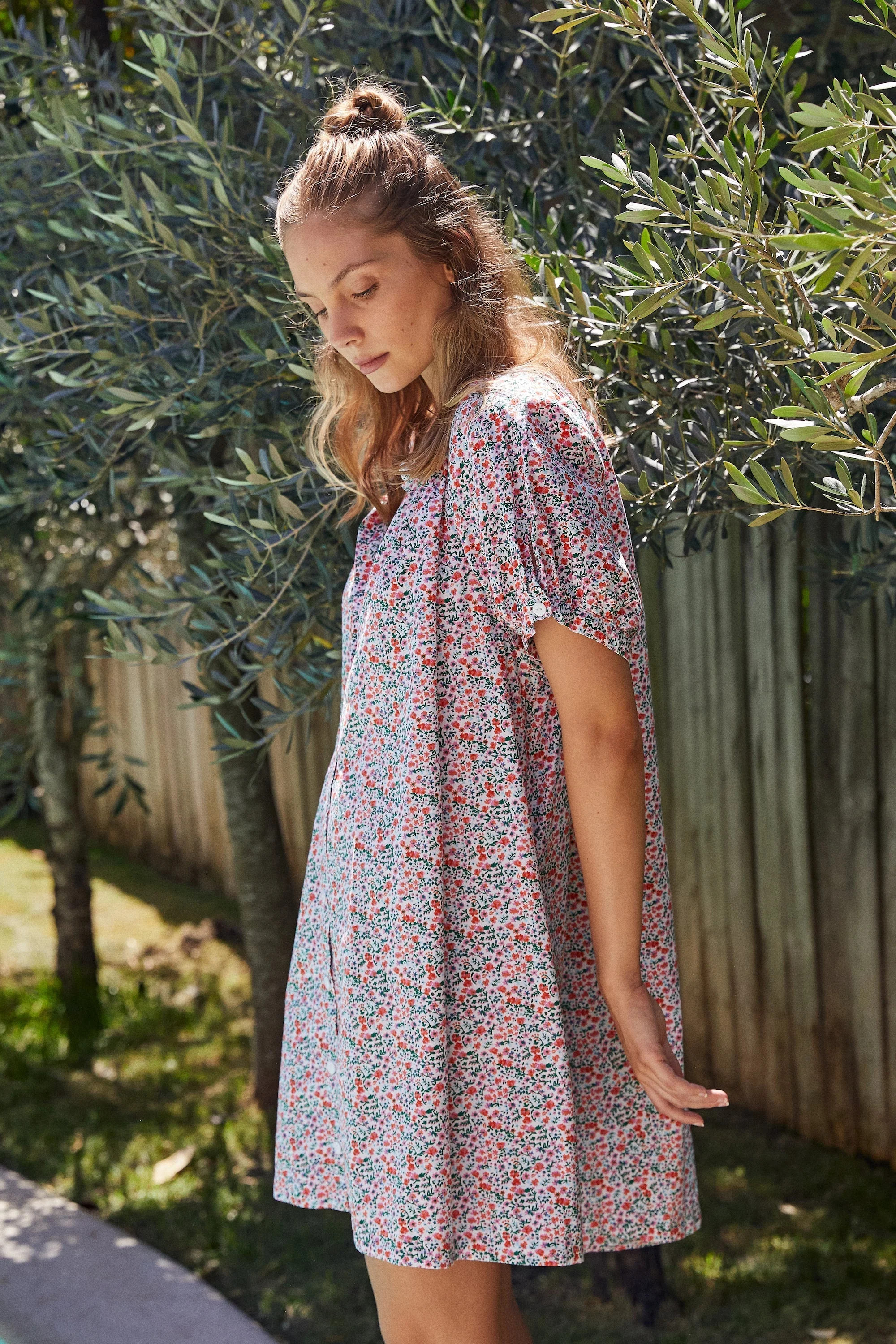 Libby Lounge Dress - Cotton - Floret | Piyama US