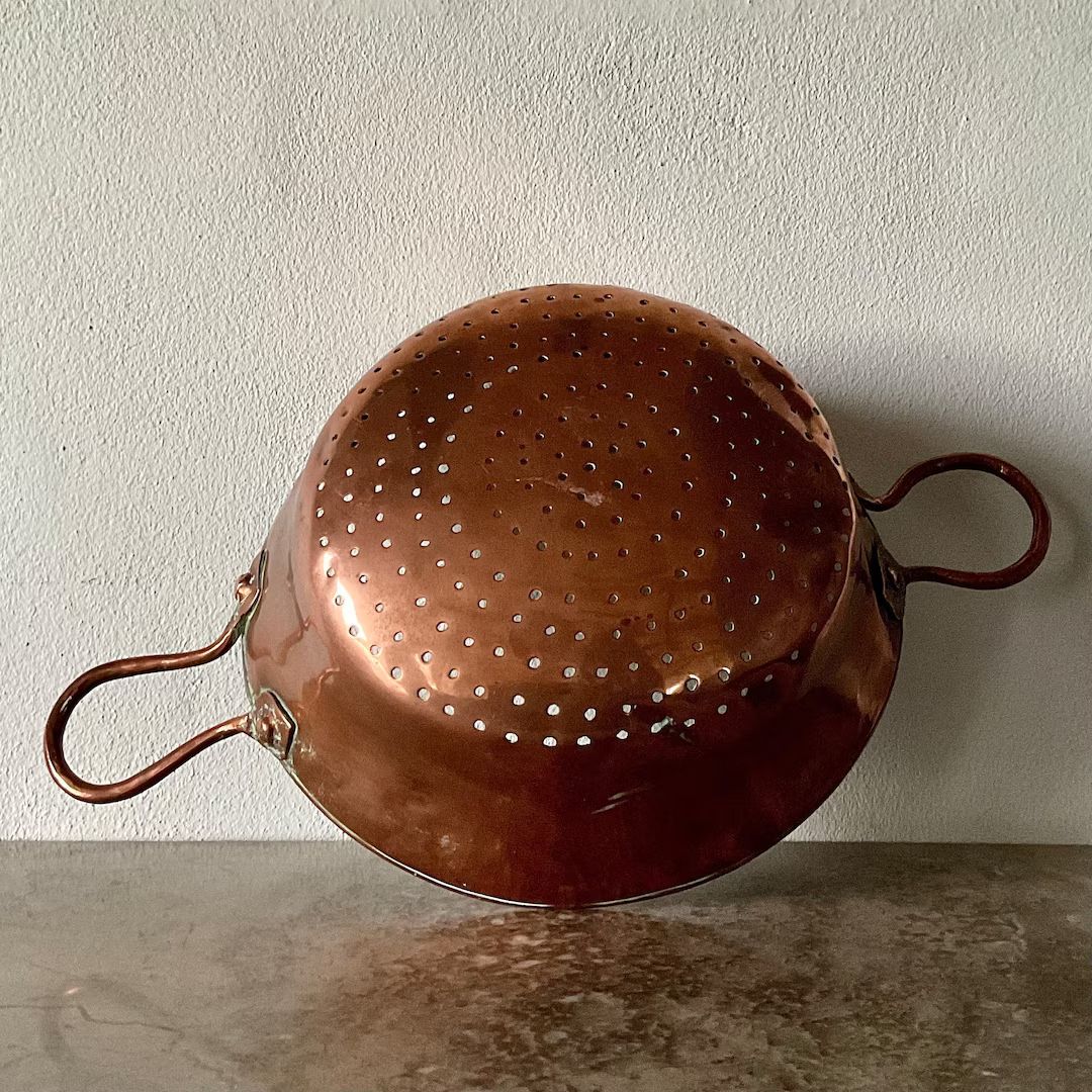 Antique copper colander/strainer hand forged in Denmark approx. 1800s | Etsy (US)